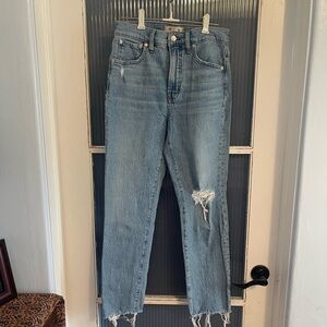 Madewell Women’s Distressed The Perfect Vintage Straight Leg Jeans